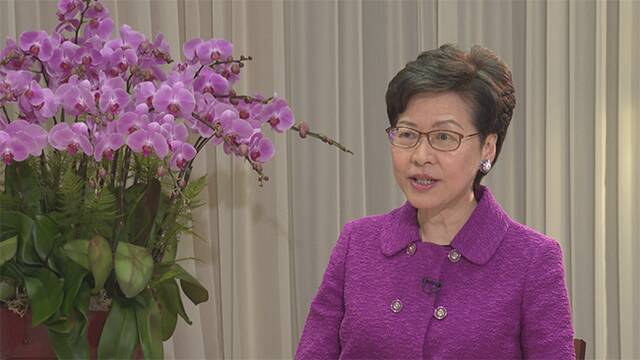 △香港特区行政长官林郑月娥接受总台记者专访