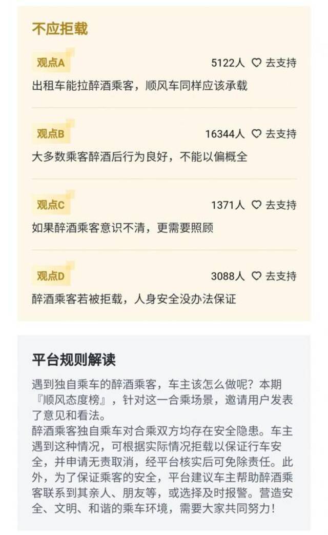 嘀嗒顺风车再推合乘新规：顺风车主遇醉酒乘客独自乘车可拒绝合乘