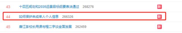 #如何保护未成年人个人信息#登上热搜 网友：成年人同样需要保护