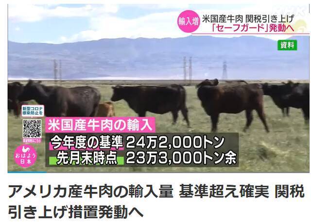 日本拟提高美国进口牛肉关税至38.5%，保护国内生产者