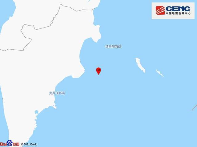 堪察加东海岸附近海域发生6.4级地震 震源深度10千米