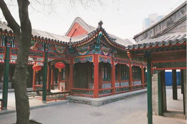中山会馆内景。《老北京述闻京城会馆》插图。