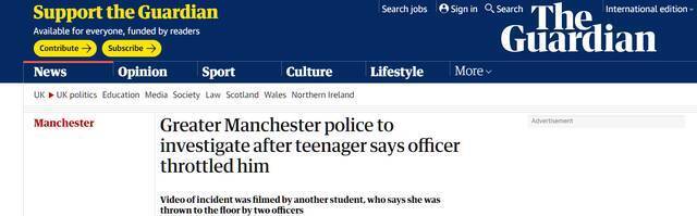 “我真的以为他想杀了我”，英国学生被警察掐脖锁喉