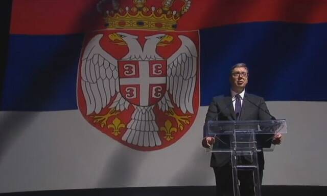 塞尔维亚纪念北约轰炸南联盟22周年 总统武契奇发表讲话