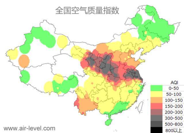 今天早上10时的全国空气质量指数