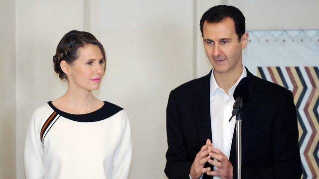 资料图：叙利亚总统夫妇