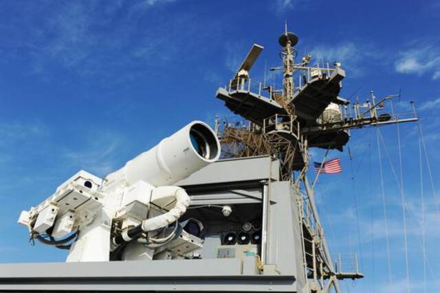 美国海军此前试验的激光武器系统图自：美国国防部