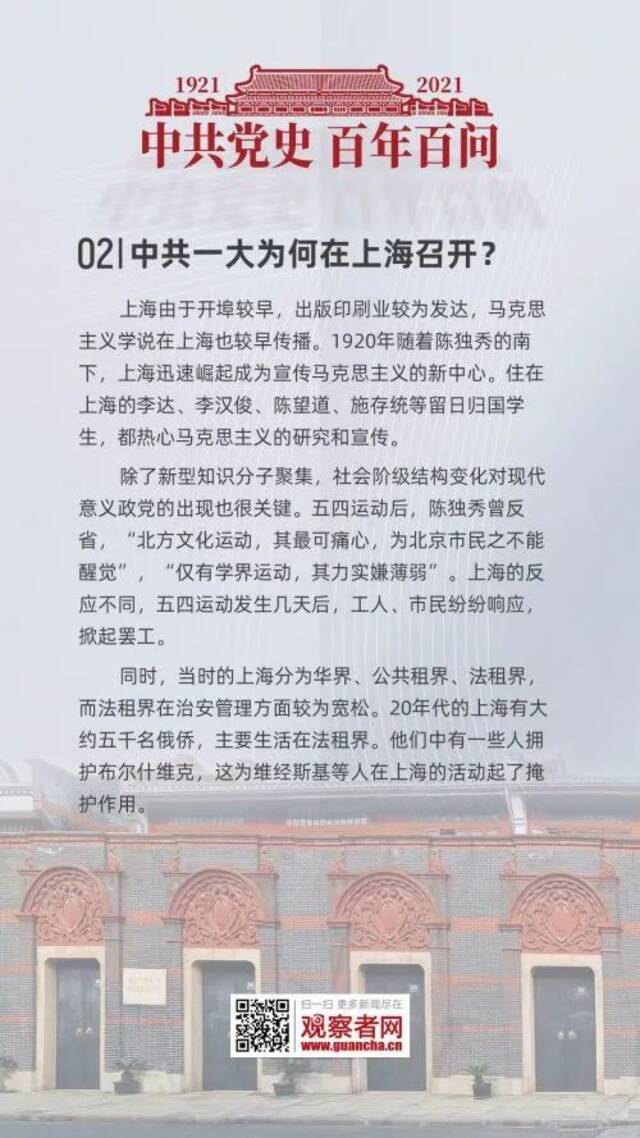 学党史·担使命  党史百问002：中共一大为何在上海召开？