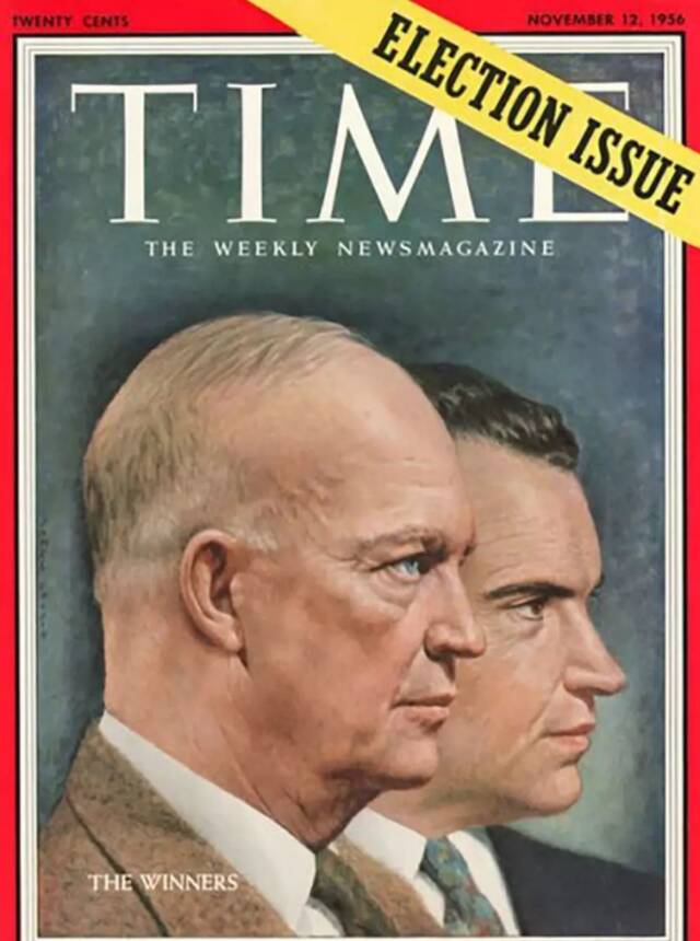  1956年《时代周刊》封面上的艾森豪威尔和尼克松。
