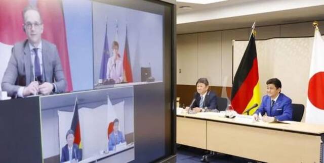 日德两国政府4月13日以视频会议方式举行首次外长防长会议（2+2）