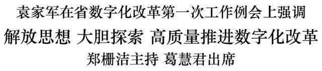 袁家军：解放思想 大胆探索 高质量推进数字化改革