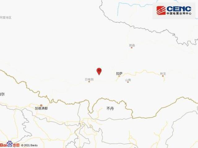 西藏日喀则市南木林县发生4.0级地震 震源深度24千米