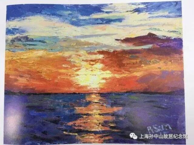 ·孙穗华油画作品《日落》。图片来源：上海孙中山故居纪念馆