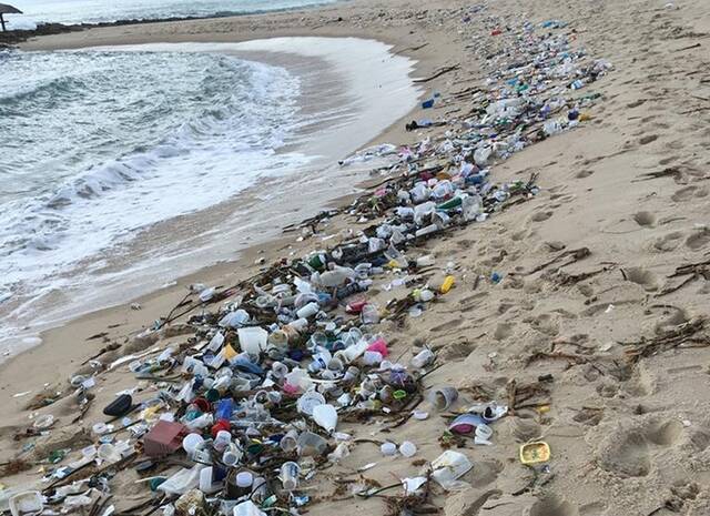 △北里奥格兰德州海滩上惊现1.5吨垃圾