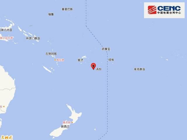 斐济群岛地区发生6.3级地震 震源深度240千米