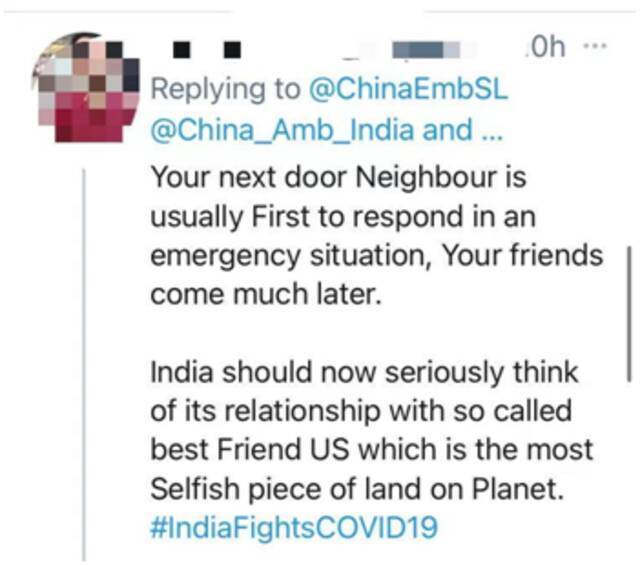 中国使馆发推宣布“800台制氧机运抵德里”，印度网友：远亲不如近邻！