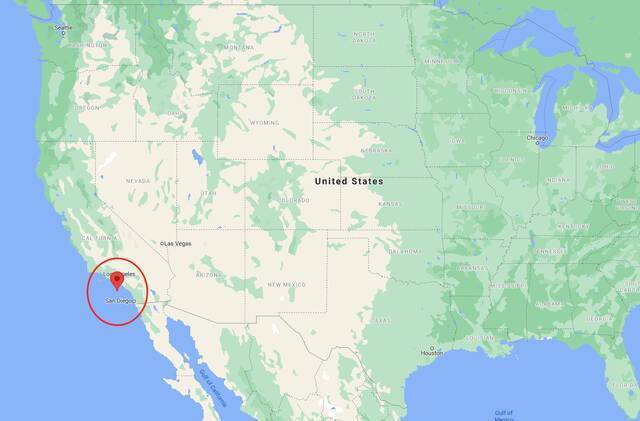 圣卡塔利娜岛位于美国西海岸洛杉矶附近截自谷歌地图