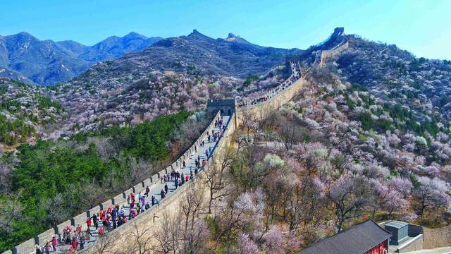 游客在八达岭长城景区游览。（新华社发）