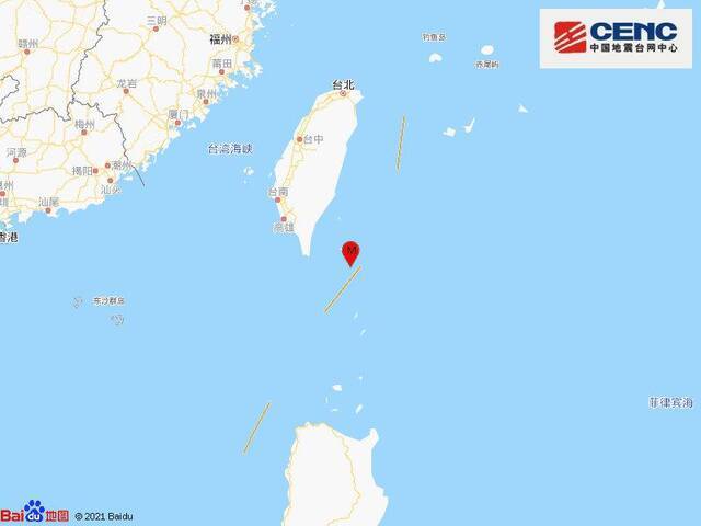 台湾屏东县海域发生4.2级地震 震源深度15千米