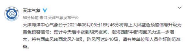 天津大风预警升级！局地可达11级！还有扬沙！