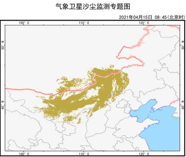  4月15日气象卫星沙尘监测图