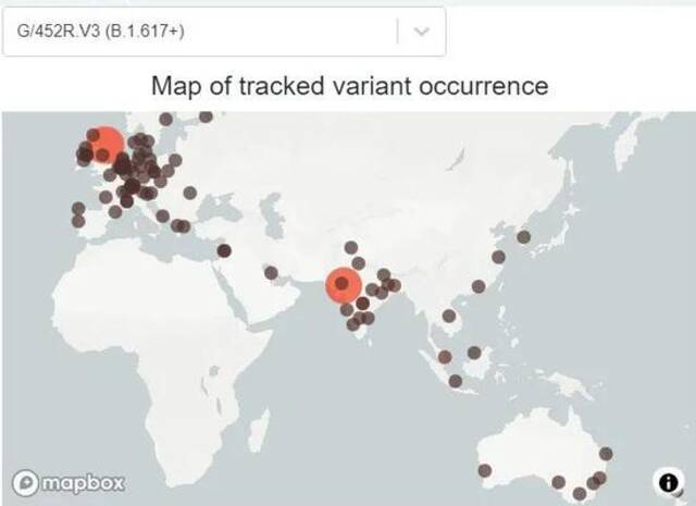 印度变种病毒B.1.617在全球的传播