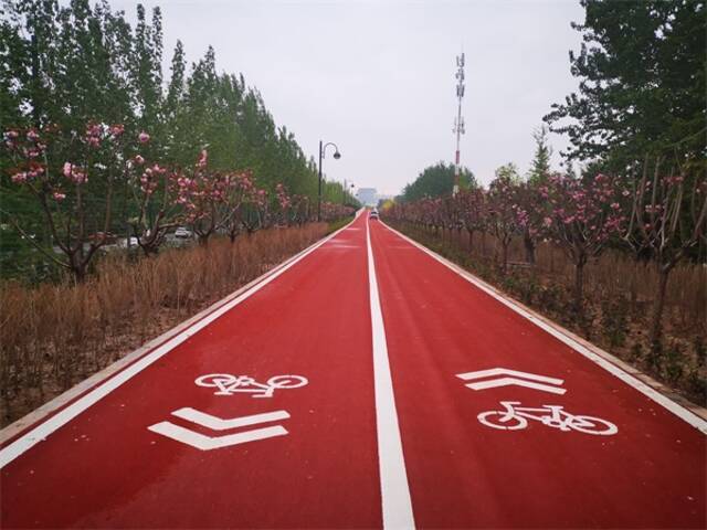 山西省首条市内自行车专用道正式投入使用