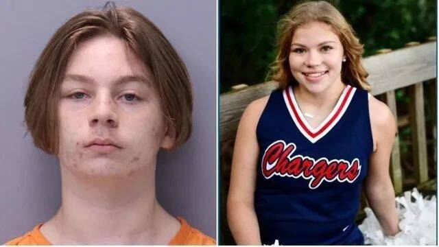 14岁男孩刺死13岁女孩后 在警车上做出一个恐怖动作