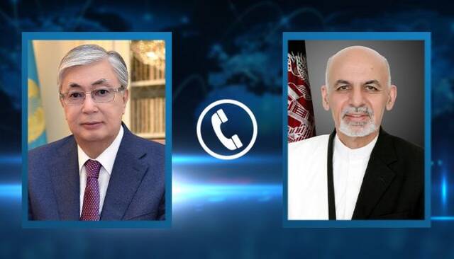 哈萨克斯坦总统托卡耶夫同阿富汗总统阿什拉夫·加尼举行电话会谈