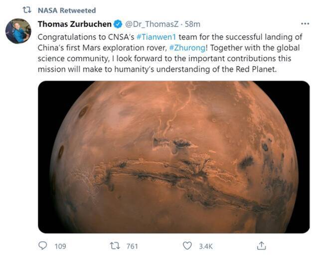 中国重大成功，NASA：恭喜！