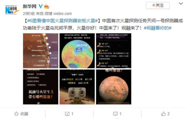 6图看懂中国火星探测器安抵火星