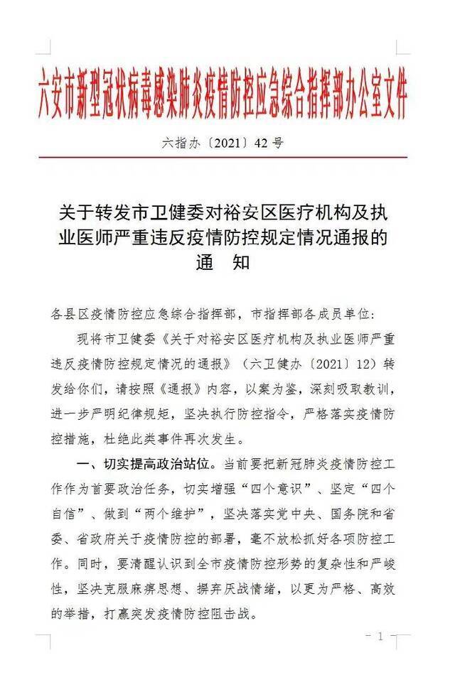 安徽六安：加大排查力度 做到疫情市内不扩散、不输出