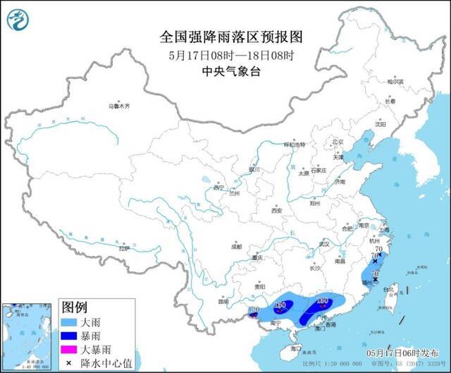 暴雨蓝色预警继续发布：浙江、福建等部分地区有大到暴雨