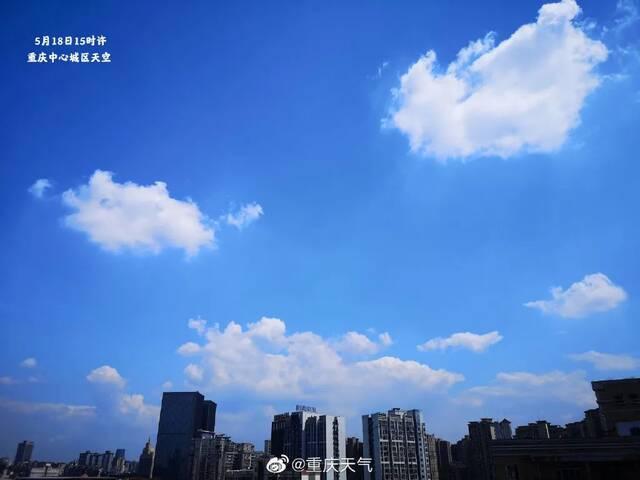蓝天白云持续上线图：重庆天气官方微博