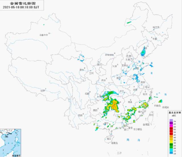 浙江南部、福建大部等地有大雨，局地有暴雨