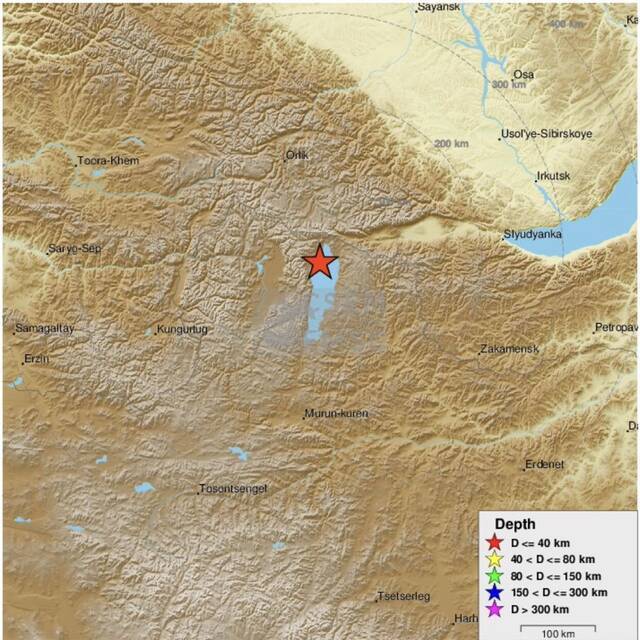 蒙古国库苏古尔省发生4.0级地震