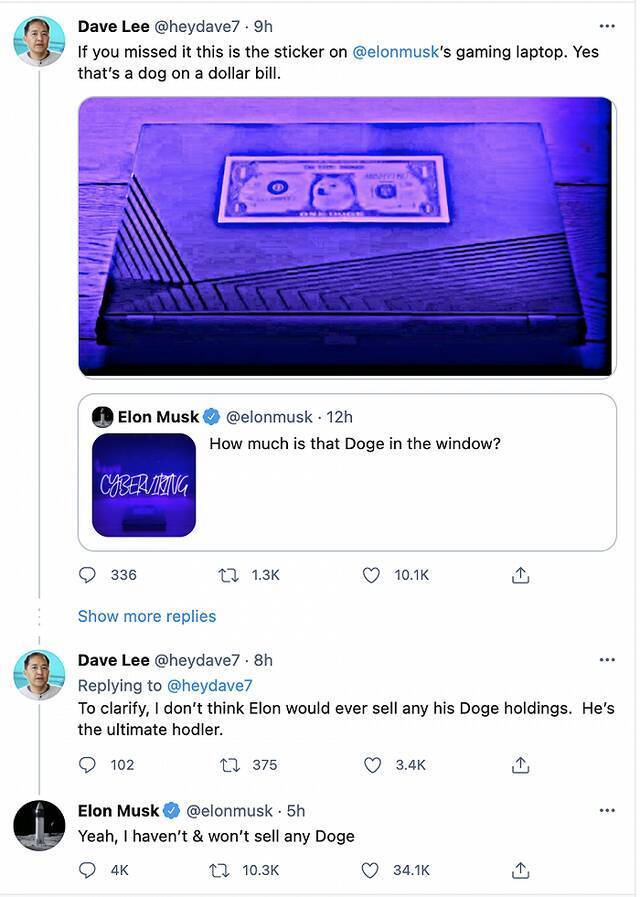 特斯拉CEO马斯克：我从来没有也不会出售狗狗币