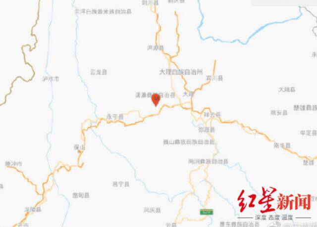 云南漾濞6.4级地震 消防：山体滑坡致卡车被埋一人被困