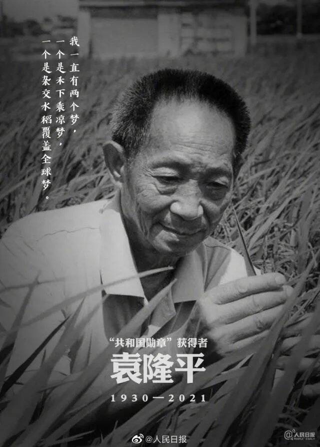 沉痛悼念！袁隆平逝世，享年91岁