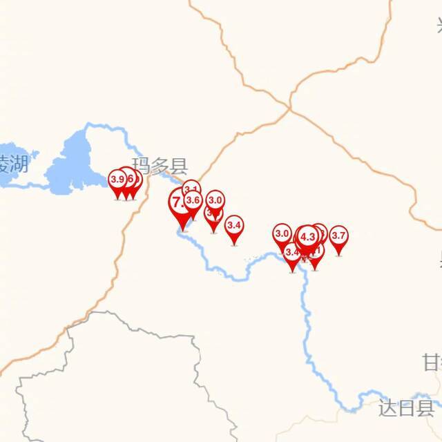 青海玛多7.4级地震 共记录到3.0级以上余震22次