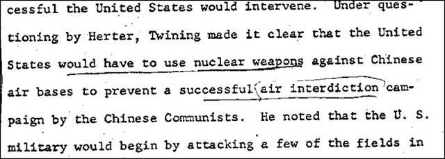 美媒曝光五角大楼机密文件：1958年美军曾考虑使用核武攻击中国大陆