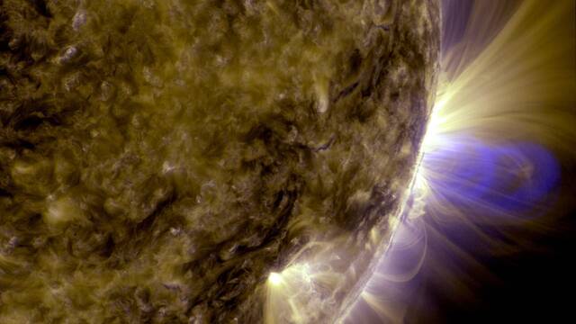 太阳动力天文台（SDO）拍摄的太阳磁环清晰图像（来自：NASA）