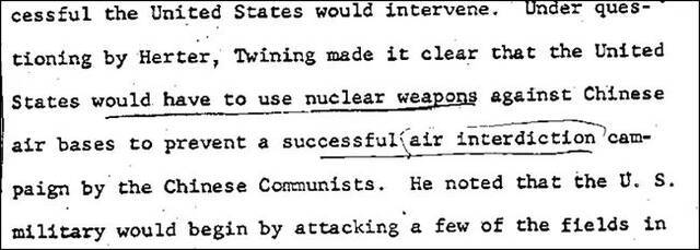 机密文件曝光：美军曾考虑对中国大陆使用核武