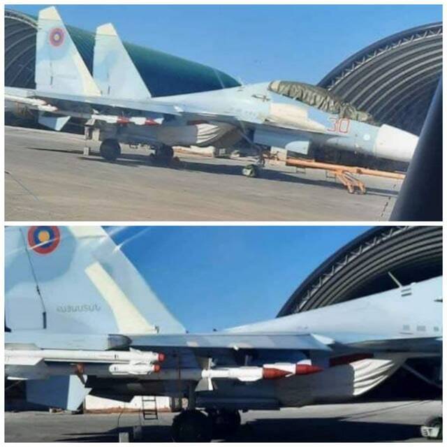2020年10月亚美尼亚苏-30SM重型战斗机装备R-73导弹的照片在今年初被曝光，该机当时未参与同阿塞拜疆的战争