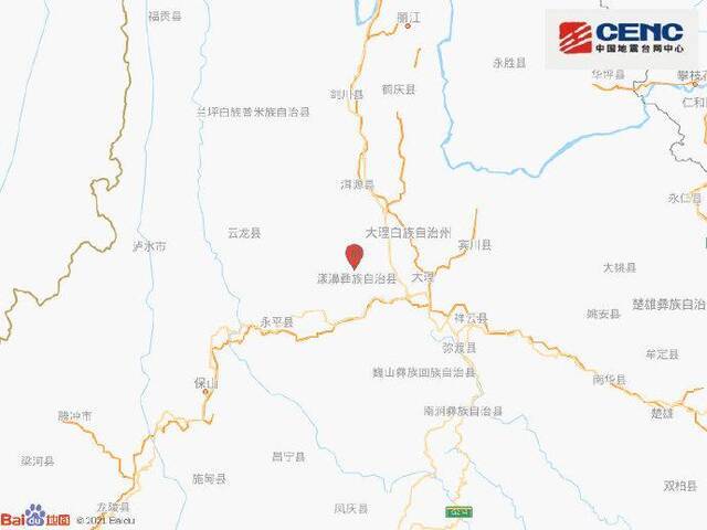 云南大理州漾濞县发生4.1级地震，震源深度12千米