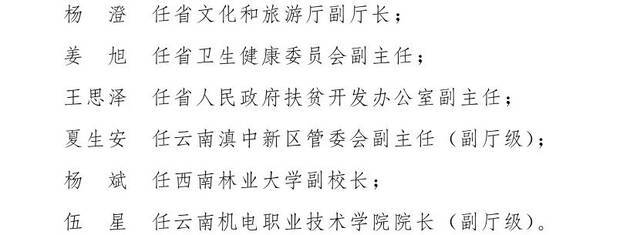 云南省人民政府发布一批任免职通知，涉及14名干部