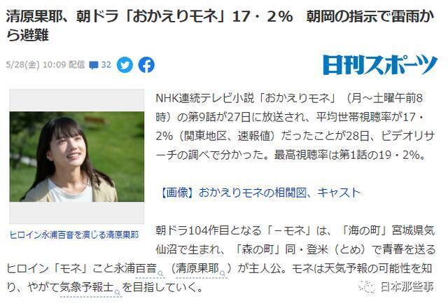 清原果耶主演NHK晨间剧 或将成为备受瞩目新小花