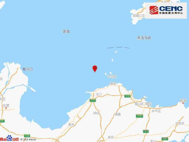 山东烟台市蓬莱区海域发生3.7级地震，震源深度9千米