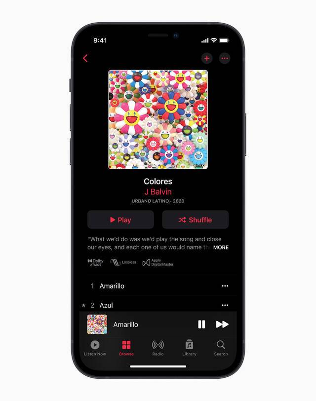 Apple Music整个曲库都将支持“无损”音质，苹果会在专辑页面里打上一个“支持无损”的标志。｜Apple