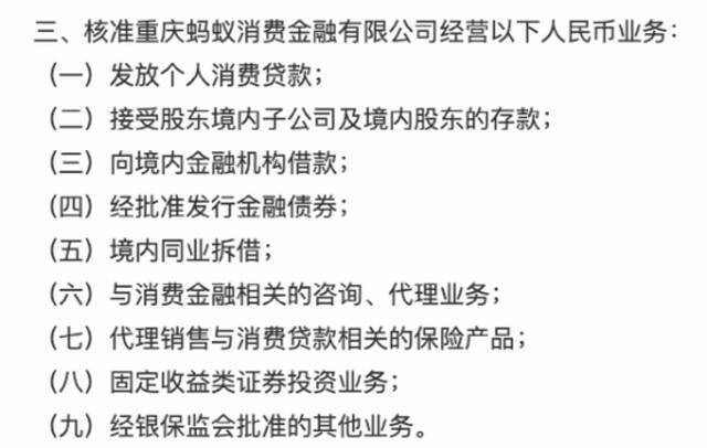 重庆蚂蚁消费金融获批开业！合作贷款不能用“花呗”“借呗”名称